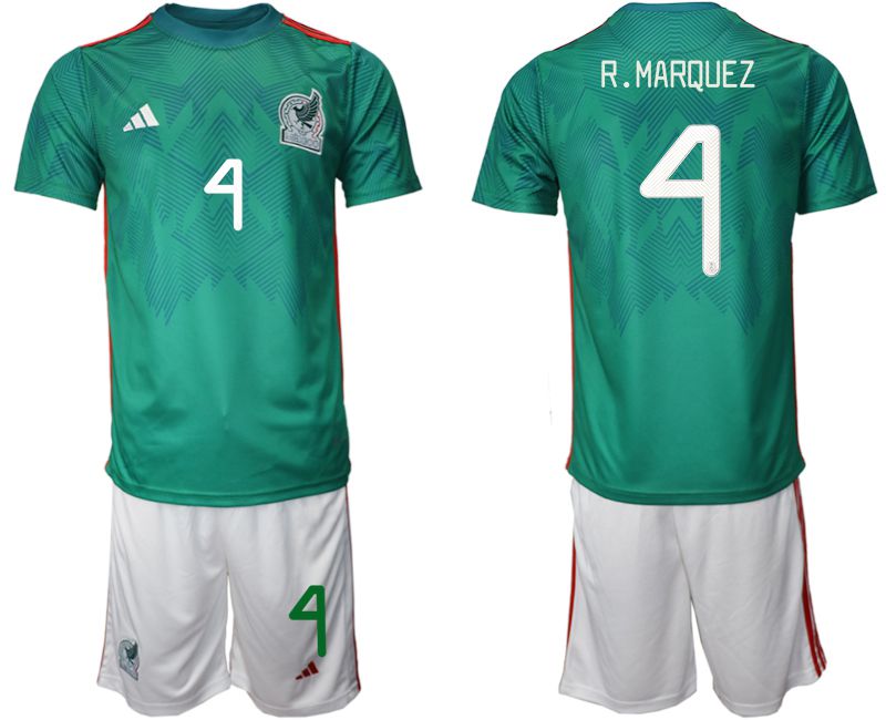 Men 2022 World Cup National Team Mexico home green 4 Soccer Jersey